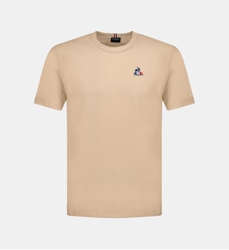 T-shirt droit en coton  - Le Coq Sportif - Beige taupe clair et galet