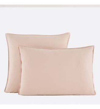 Taie d'oreiller, flanelle coton - La Redoute Interieurs - Rose clair