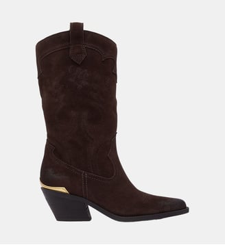 Bottes cowboy en suède - Liu Jo - Moka
