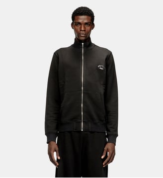 Sweatshirt avec col montant et Oval D métallique - Diesel - Noir