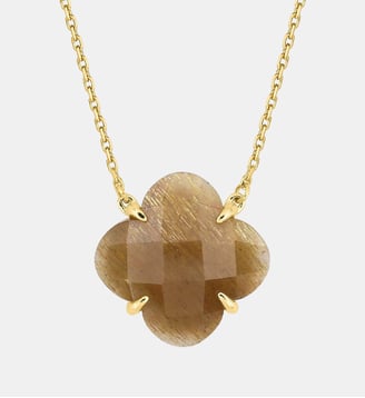 Collier, pierre de soleil, or jaune Morganne Bello