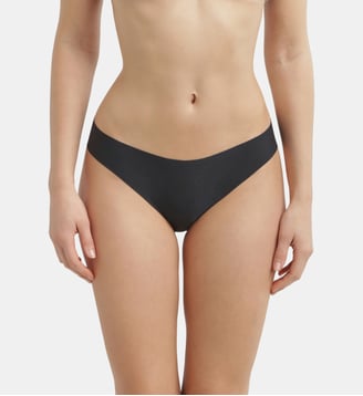 Tanga en microfibre sans couture  No Show Invisible - Dim - Noir