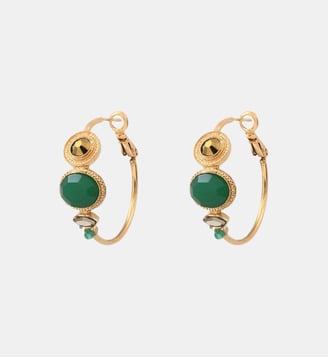 Boucles d'oreilles créoles   - Fujita - Satellite - Vert