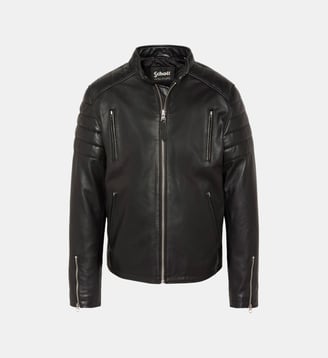 Blouson motard, cuir d'agneau - Schott - Noir