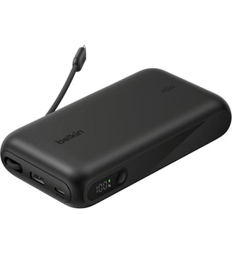 Batterie externe 20K 45W cable intégré Noir - Belkin - Noir