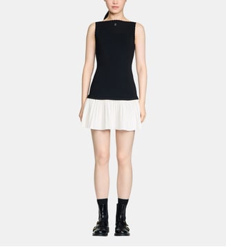 Robe courte bicolore - Sandro - Noir