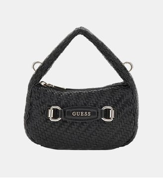 Mini sac hobo Francy tressé - Guess - Noir