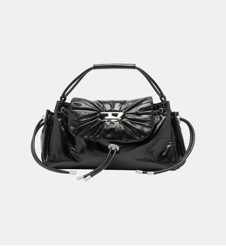 Scrunch-D - Sac à poignée en cuir brillant froissé - Diesel - Noir