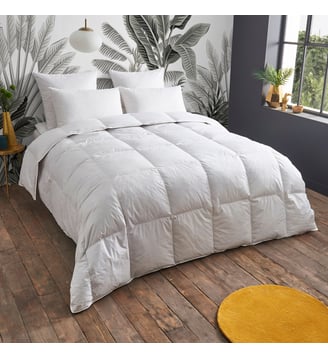 Couette CHAUDE 30% Duvet - Coton - Gisèle - Wake Me Green - Blanc