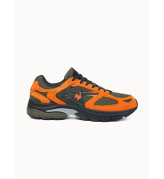 Sneakers running en mesh et suede Allure - Le Coq Sportif - Tomato cream et olive night