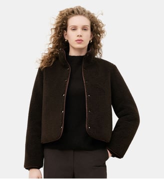 Doudoune gambertine - Motif uni - Polyester recycle - Caroll - Marron foncé