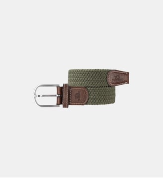 Ceinture tressée élastique unie - Billybelt - Vert