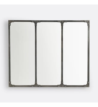 Miroir métal fer industriel 120x100 cm - La Redoute Interieurs - Métal brossé
