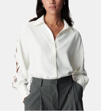 Chemise manches longues ajourées - Ikks - Écru