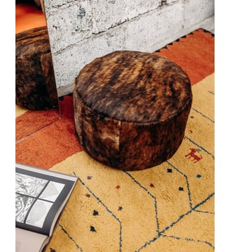 Pouf ottoman Jean-Philippe N°10- Produit chiné - Debongout - Marron