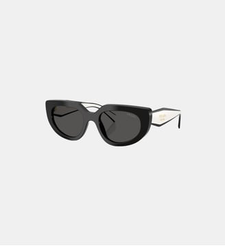 Lunettes de soleil Ovale PR D02S - Prada - Noir