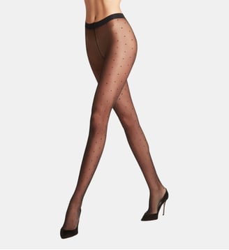 Collant Dot 15 Fibre artificielle Transparent - Falke - Noir intense
