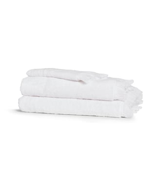 Serviette de toilette 100% Coton, INSTANT NATURE - Blanc Cerise - Blanc