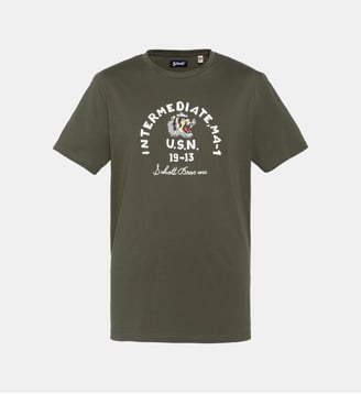 T-shirt imprimé U.S.N. - Schott - Kaki