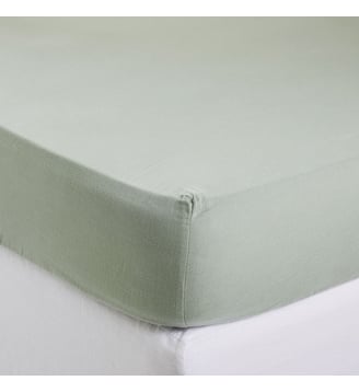 Drap Housse  Gaze de coton lavé - Madura - Sauge