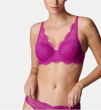 Soutien-gorge décolleté carré en spacer 3D - Bougainvillier - Simone Pérèle - Rose