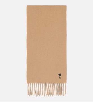 Echarpe unisexe en laine Ami de Coeur - AMI Paris - Beige mastic
