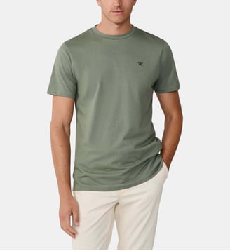 T-Shirt Coupe Regular À Manches Courtes Avec Logo - Hackett London - Stone green
