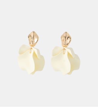 Boucles d'oreilles pendantes pétales ivoires - Balaboosté - Blanc