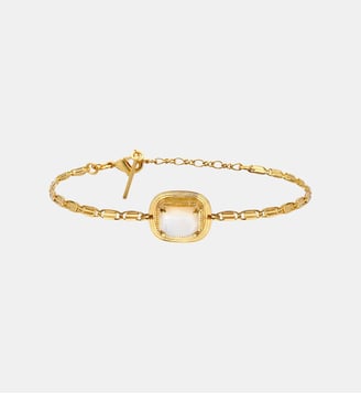 Bracelet souple réglable   doré à l'or fin - Soleil - Satellite - Blanc