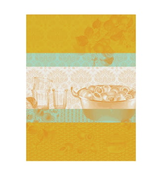 Torchon Confitures Abricots 100% coton - Le Jacquard Francais - Jaune soleil