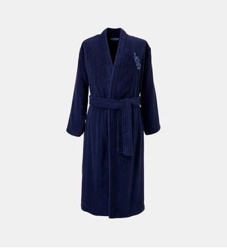 Peignoir de bain long en coton - Kenzo Home - Bleu