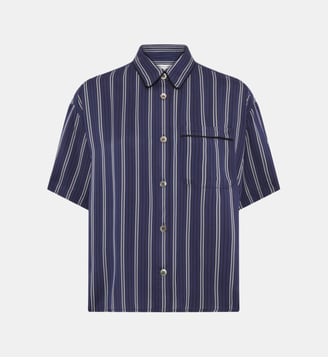 chemise rayée à manches courtes - callya - Gerard Darel - Marine