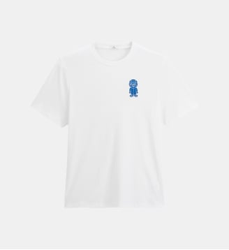 T-shirt manches courtes col rond Théo badge bouclette - Serge Blanco - Blanc