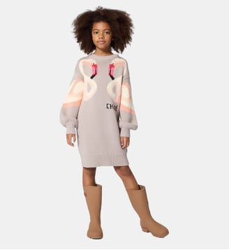 Robe en tricot - Chloe Kids - Sable et blanc