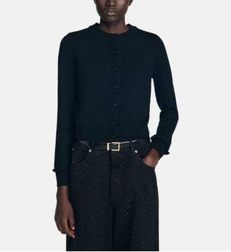 Cardigan droit court - Sandro - Noir