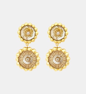 Boucles d'oreilles clip Angèle pendantes rondes  - Angele - Satellite - Doré