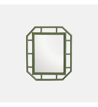 Miroir en rotin laqué, 50 x 60 cm - La Redoute Interieurs - Vert