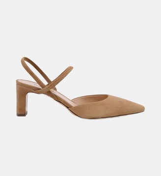 Pinto - Slingback En Cuir Chèvre Velours Camel - Parallèle - Camel