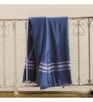 Fouta éponge en coton, ESPRIT FOUTA Blanc Cerise