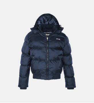 Doudoune matelassée à capuche - Schott - Bleu marine