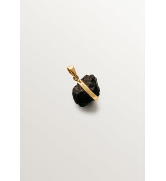 Charme argenté 925 plaqué or jaune 18K avec onyx noir - Aristocrazy - Or