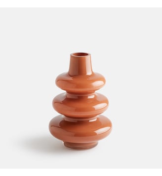 Vase en verre, hauteur 23 cm - La Redoute Interieurs - Orange cuit