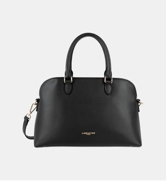 Sac à main demi lune en cuir grainé - Lancaster - Noir