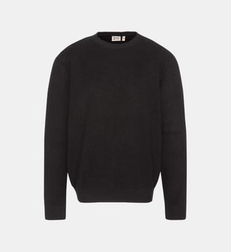 Pull col rond en maille texturée - Schott - Noir