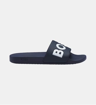 Mules plates siglées - BOSS - Bleu foncé