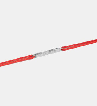 Bracelet Anagramme godronnée sur cordon - JEM - Blanc