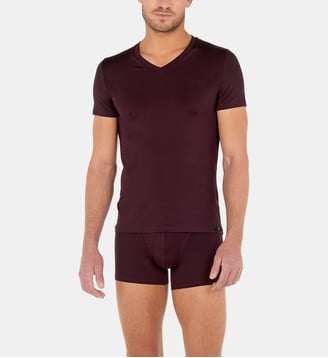 T-shirt Tencel - Hom - Bordeaux