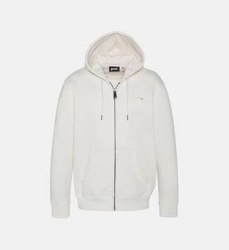 Sweatshirt zippé à capuche - Schott - Blanc cassé