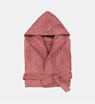 Peignoir capuche éponge bouclette 450 g/m2 - La Redoute Interieurs - Rose thé