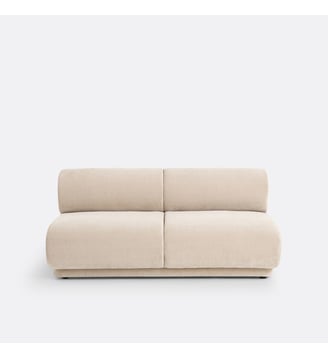 Banquette modulable velours texturé - La Redoute Interieurs - Écru